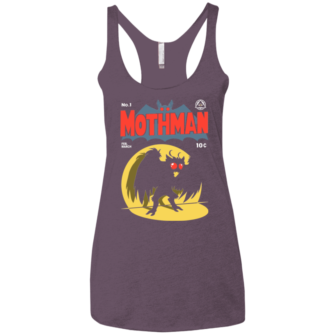T-Shirts Vintage Purple / X-Small Mothman Women's Triblend Racerback Tank