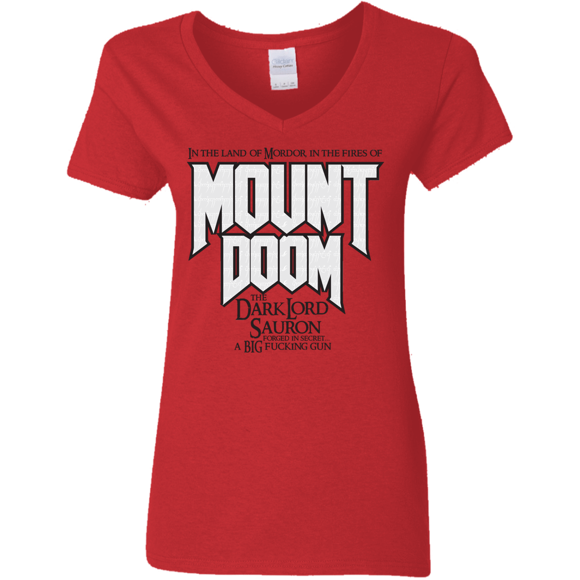 T-Shirts Red / S Mount DOOM Women's V-Neck T-Shirt