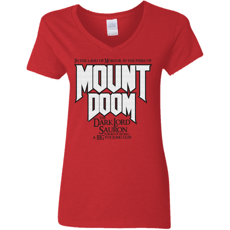 T-Shirts Red / S Mount DOOM Women's V-Neck T-Shirt