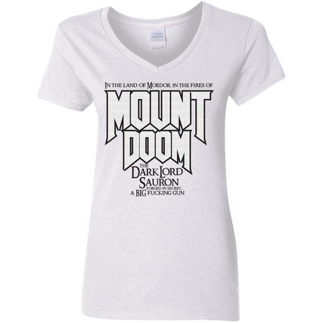 T-Shirts White / S Mount DOOM Women's V-Neck T-Shirt