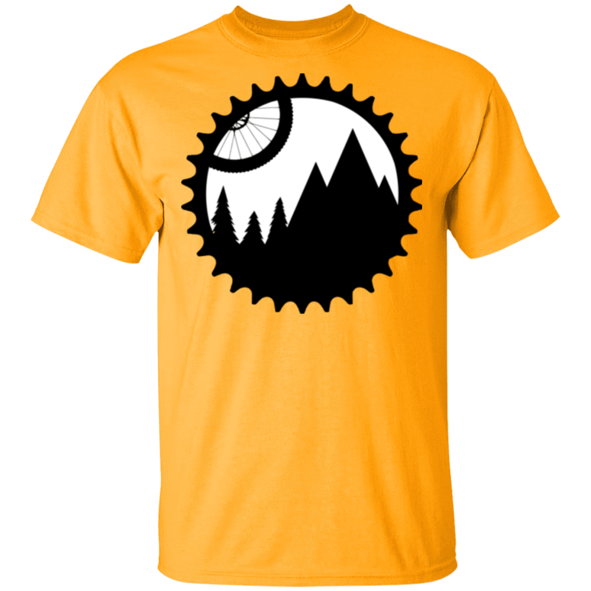 T-Shirts Gold / S Mountain Bike Sprocket T-Shirt