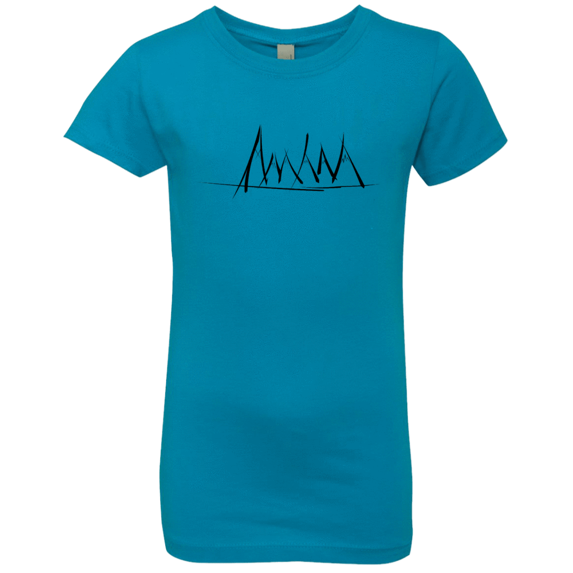 T-Shirts Turquoise / YXS Mountain Brush Strokes Girls Premium T-Shirt