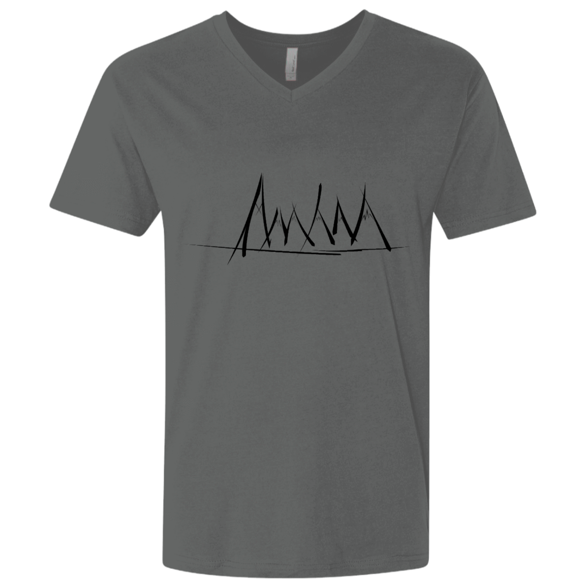 T-Shirts Heavy Metal / X-Small Mountain Brush Strokes Men's Premium V-Neck