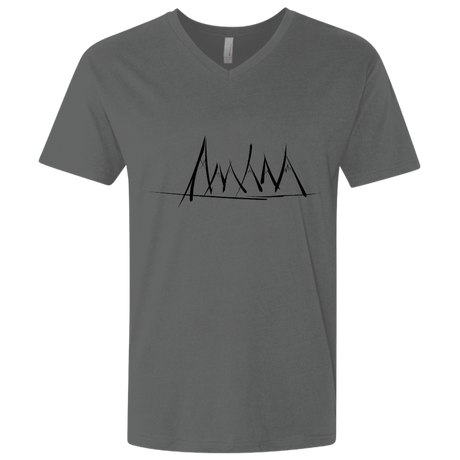 T-Shirts Heavy Metal / X-Small Mountain Brush Strokes Men's Premium V-Neck