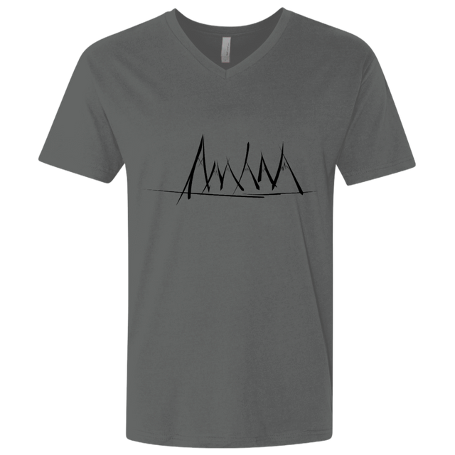 T-Shirts Heavy Metal / X-Small Mountain Brush Strokes Men's Premium V-Neck