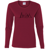 T-Shirts Cardinal / S Mountain Brush Strokes Women's Long Sleeve T-Shirt