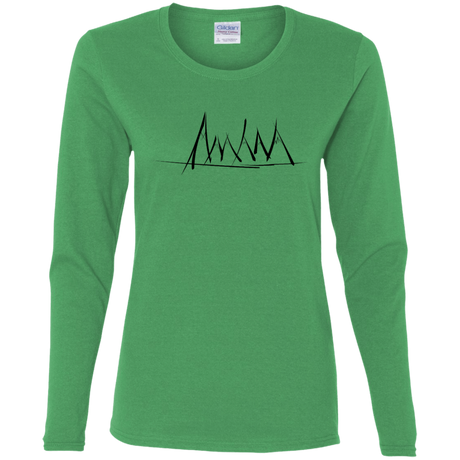 T-Shirts Irish Green / S Mountain Brush Strokes Women's Long Sleeve T-Shirt