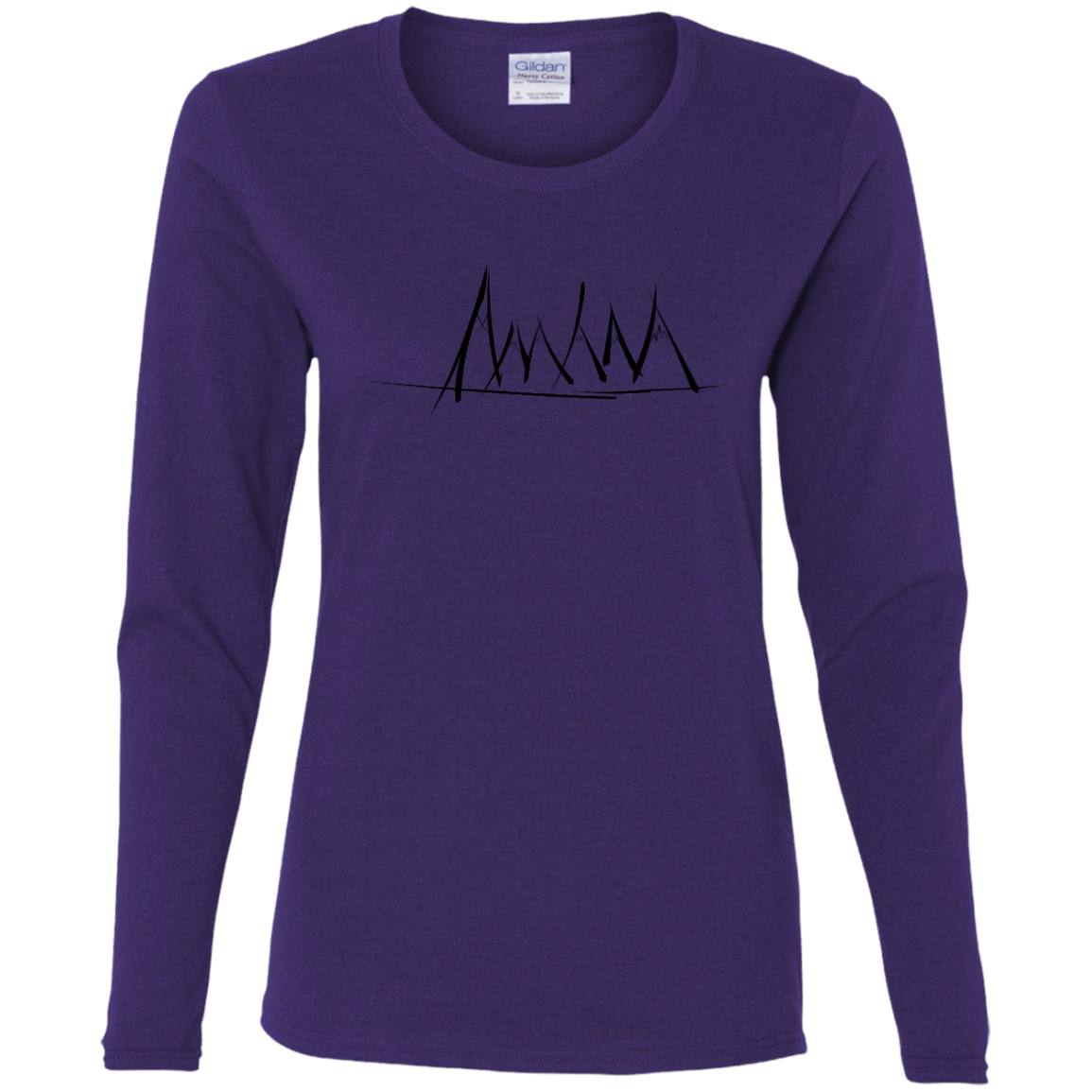 T-Shirts Purple / S Mountain Brush Strokes Women's Long Sleeve T-Shirt