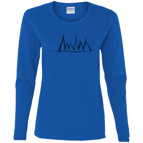 T-Shirts Royal / S Mountain Brush Strokes Women's Long Sleeve T-Shirt
