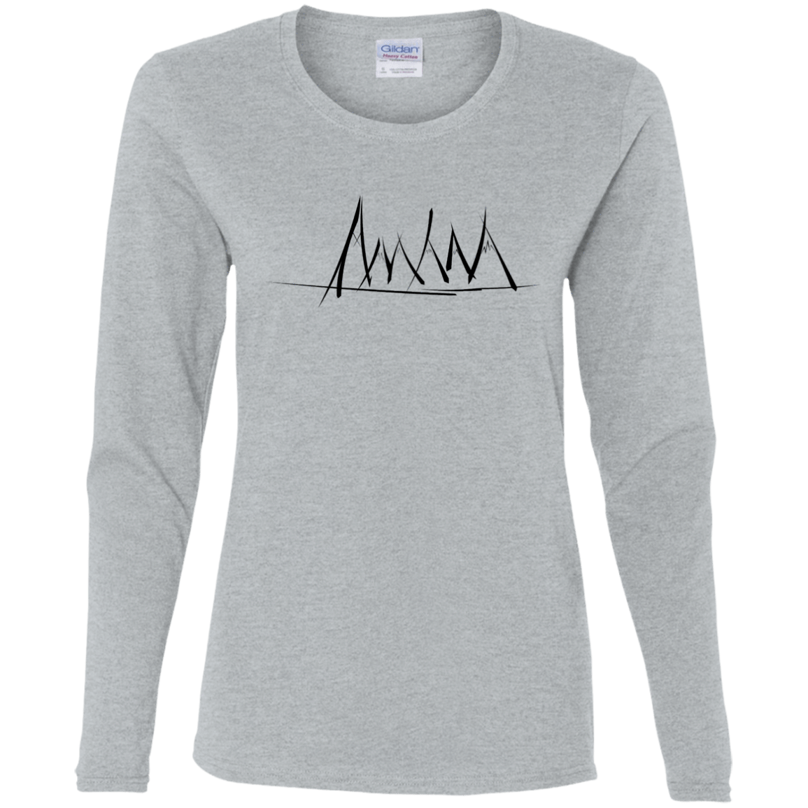 T-Shirts Sport Grey / S Mountain Brush Strokes Women's Long Sleeve T-Shirt