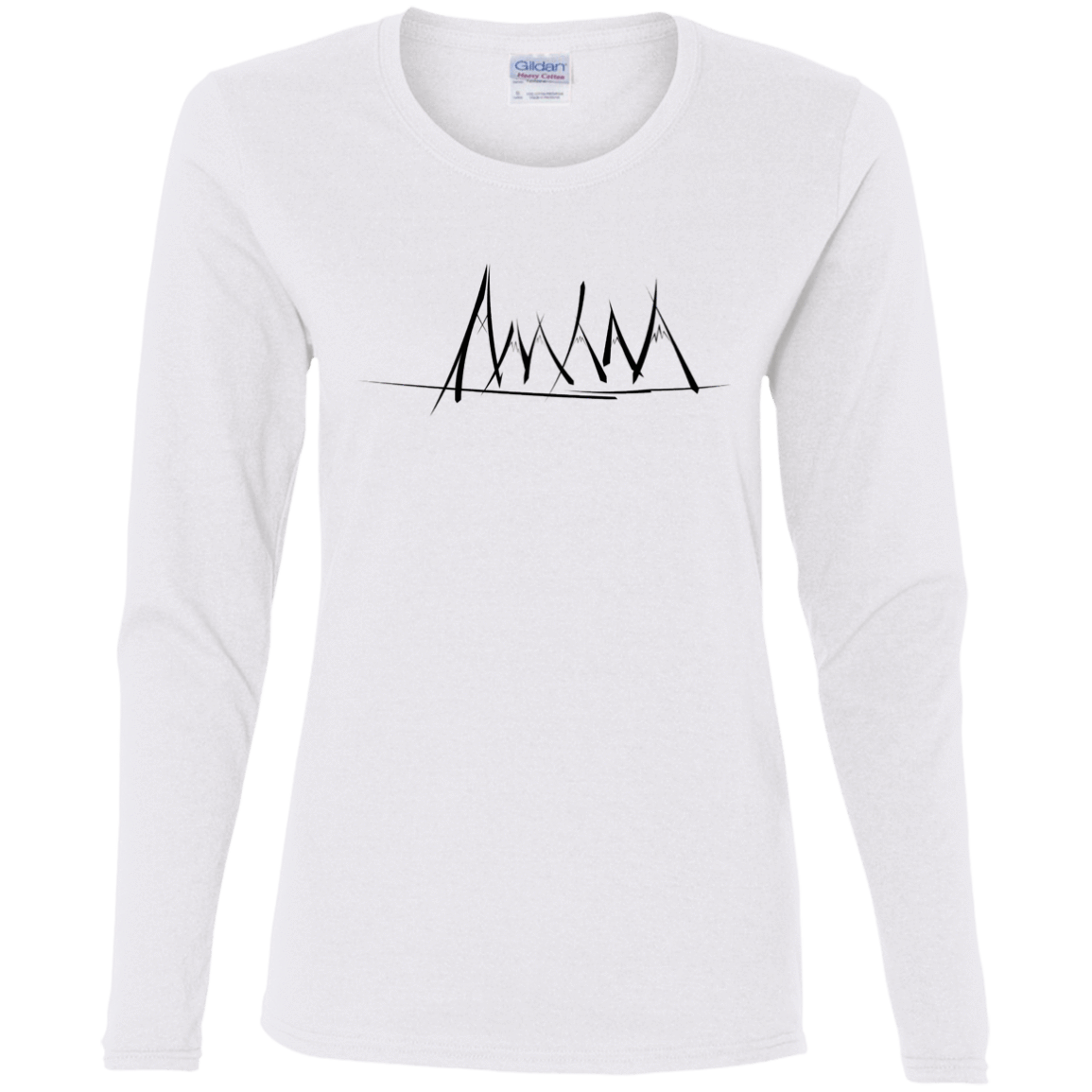T-Shirts White / S Mountain Brush Strokes Women's Long Sleeve T-Shirt