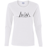 T-Shirts White / S Mountain Brush Strokes Women's Long Sleeve T-Shirt