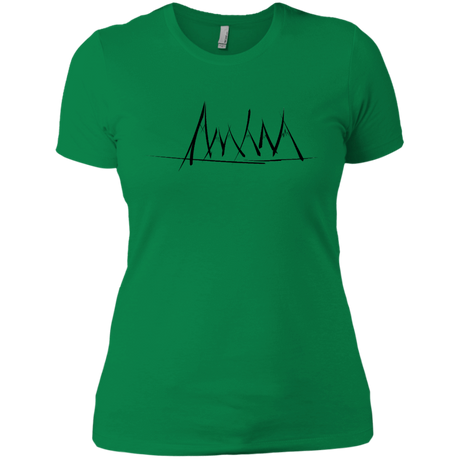 T-Shirts Kelly Green / X-Small Mountain Brush Strokes Women's Premium T-Shirt