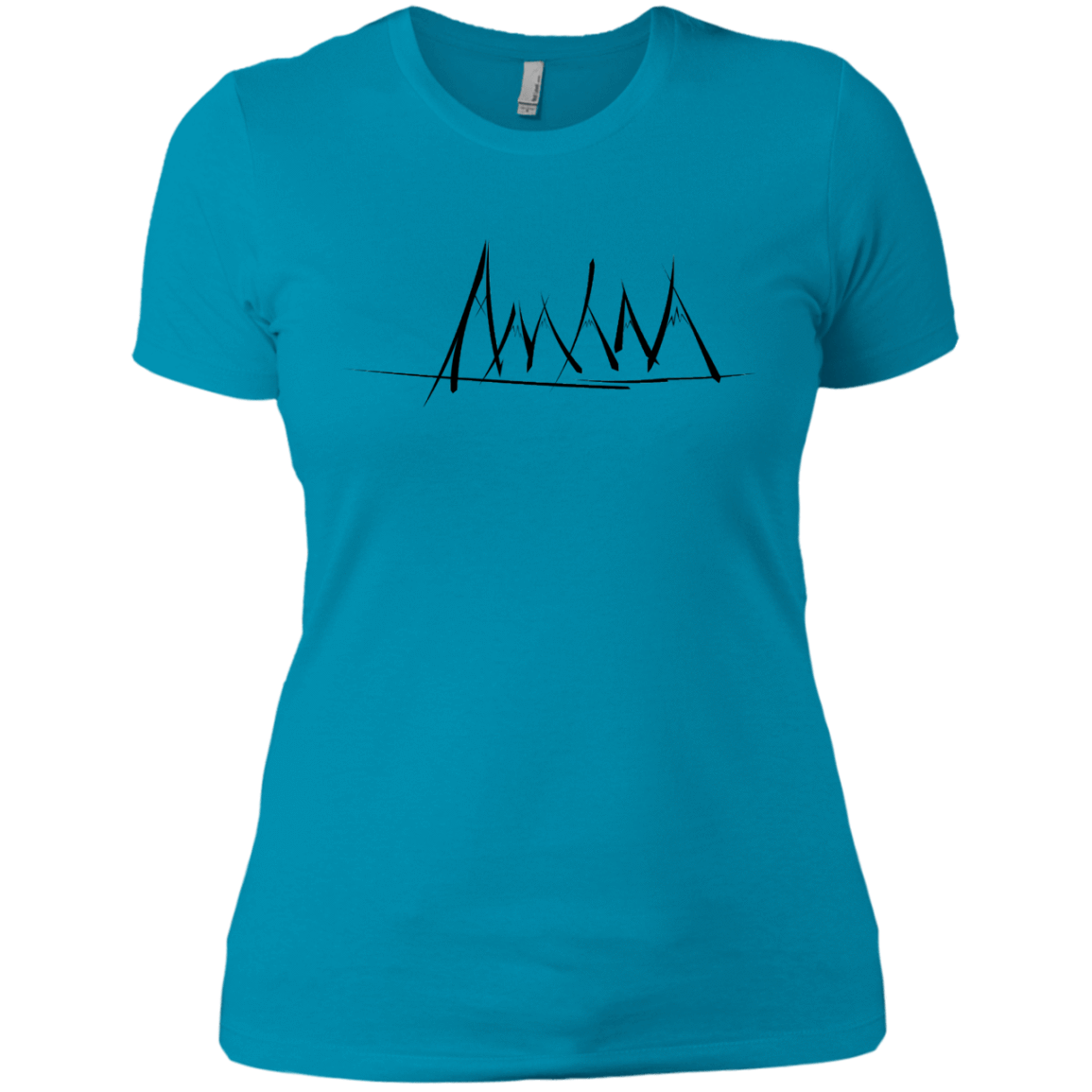 T-Shirts Turquoise / X-Small Mountain Brush Strokes Women's Premium T-Shirt