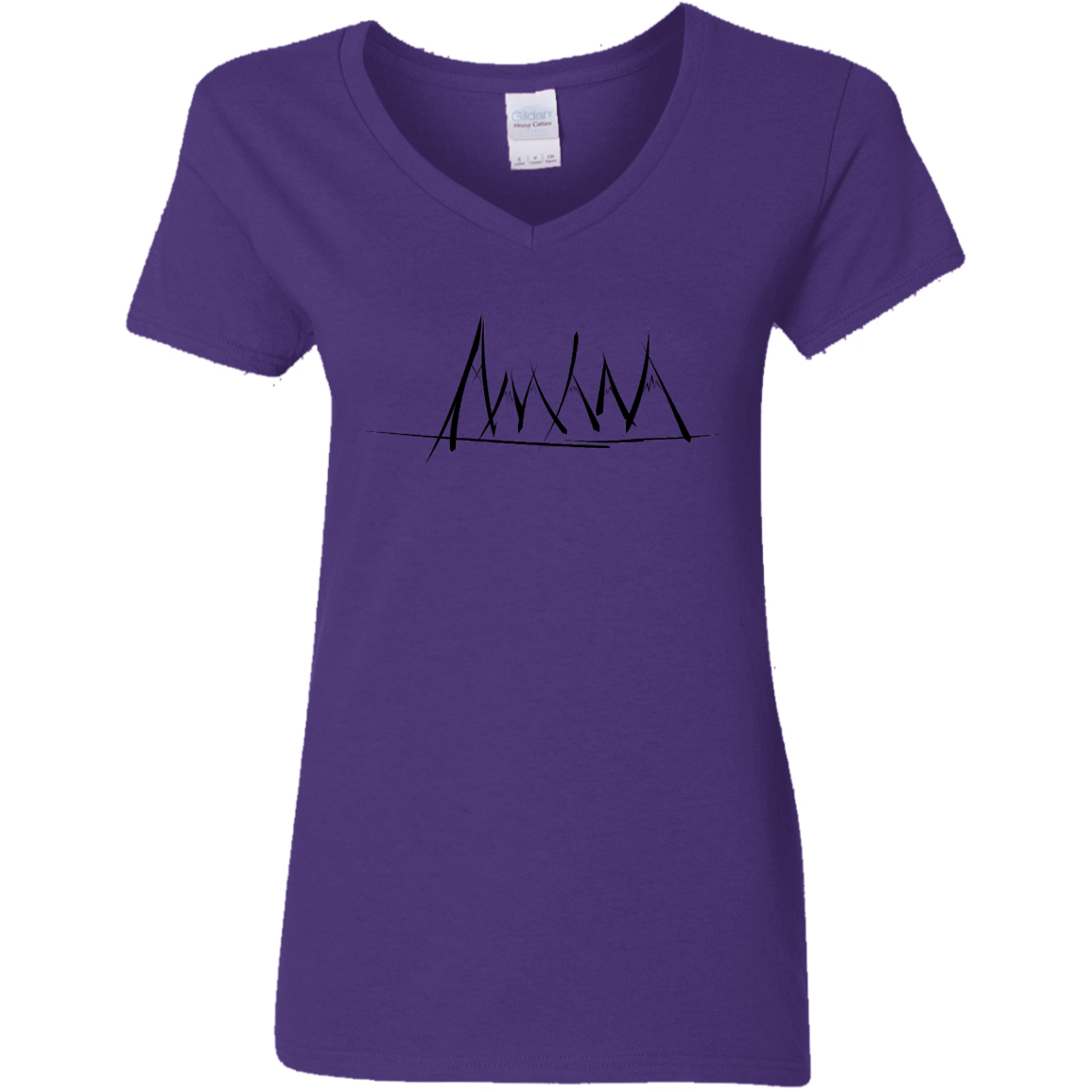 T-Shirts Purple / S Mountain Brush Strokes Women's V-Neck T-Shirt