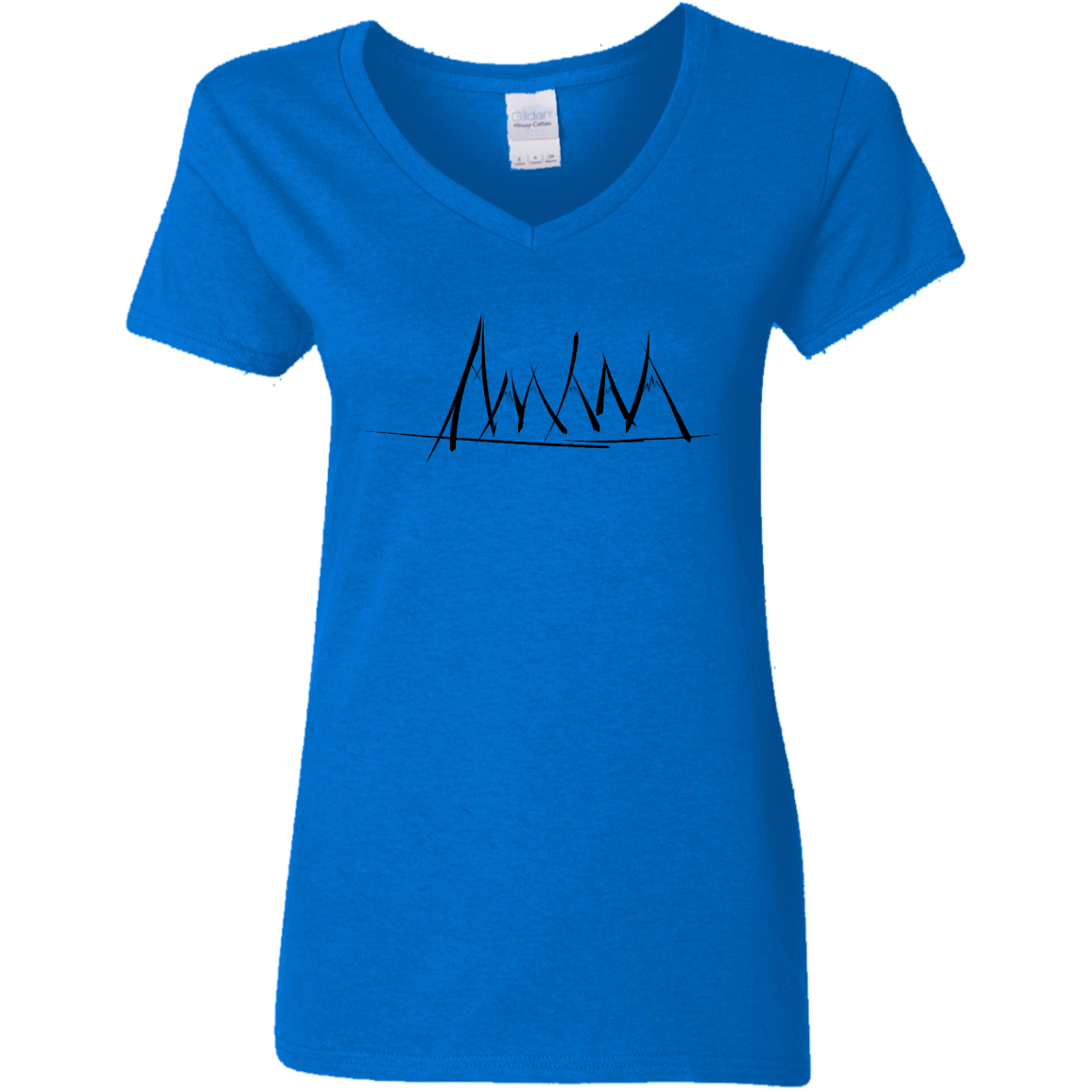 T-Shirts Royal / S Mountain Brush Strokes Women's V-Neck T-Shirt