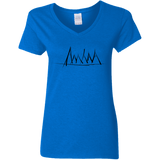 T-Shirts Royal / S Mountain Brush Strokes Women's V-Neck T-Shirt