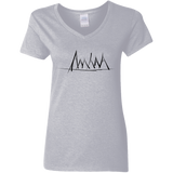 T-Shirts Sport Grey / S Mountain Brush Strokes Women's V-Neck T-Shirt