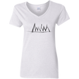 T-Shirts White / S Mountain Brush Strokes Women's V-Neck T-Shirt