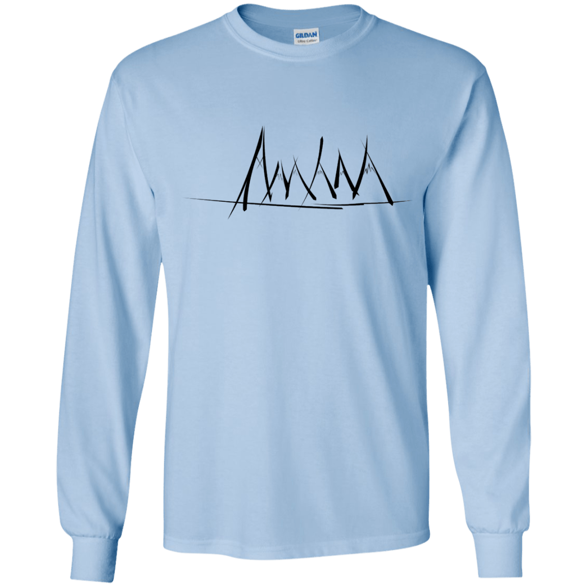 Mountain Brush Strokes Youth Long Sleeve T-Shirt