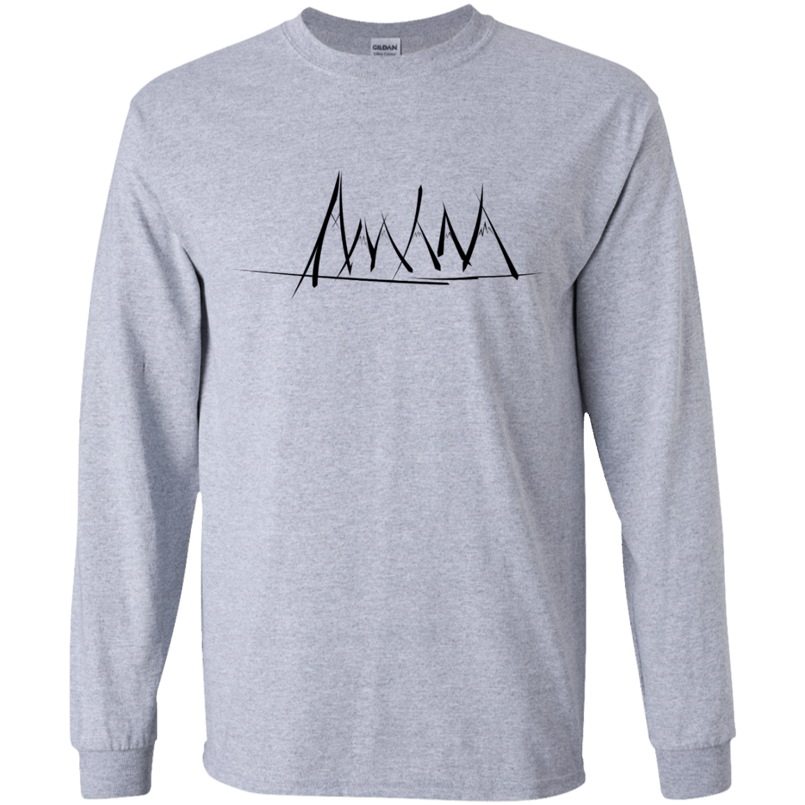 Mountain Brush Strokes Youth Long Sleeve T-Shirt