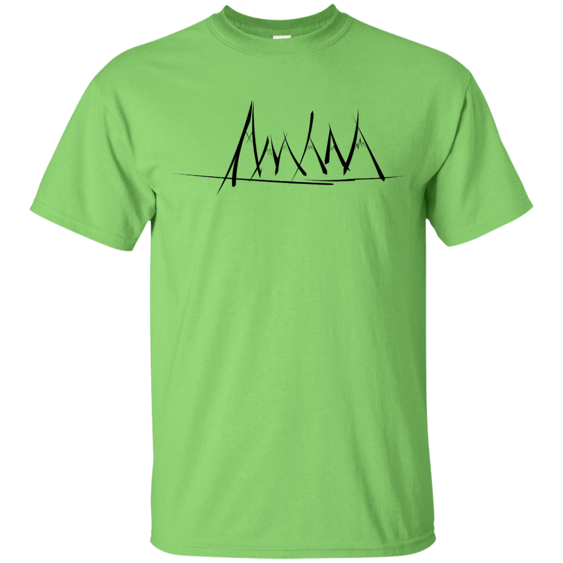 T-Shirts Lime / YXS Mountain Brush Strokes Youth T-Shirt
