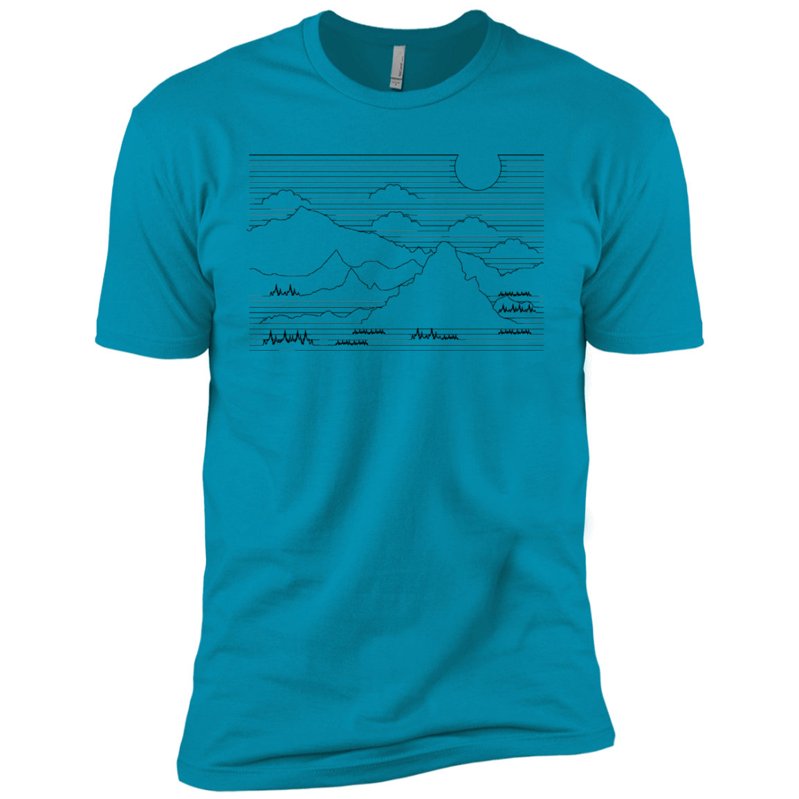 Mountain Line Art Boys Premium T-Shirt
