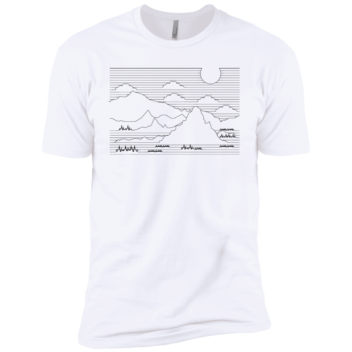 Mountain Line Art Boys Premium T-Shirt