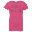T-Shirts Hot Pink / YXS Mountain Line Art Girls Premium T-Shirt