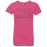 T-Shirts Hot Pink / YXS Mountain Line Art Girls Premium T-Shirt