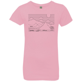 T-Shirts Light Pink / YXS Mountain Line Art Girls Premium T-Shirt