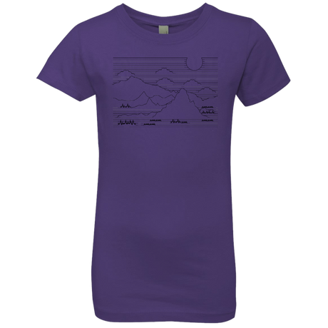 T-Shirts Purple Rush / YXS Mountain Line Art Girls Premium T-Shirt