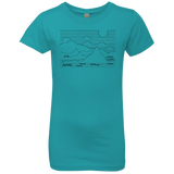 T-Shirts Tahiti Blue / YXS Mountain Line Art Girls Premium T-Shirt