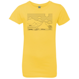 T-Shirts Vibrant Yellow / YXS Mountain Line Art Girls Premium T-Shirt
