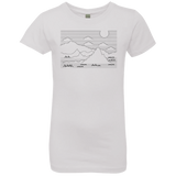 T-Shirts White / YXS Mountain Line Art Girls Premium T-Shirt