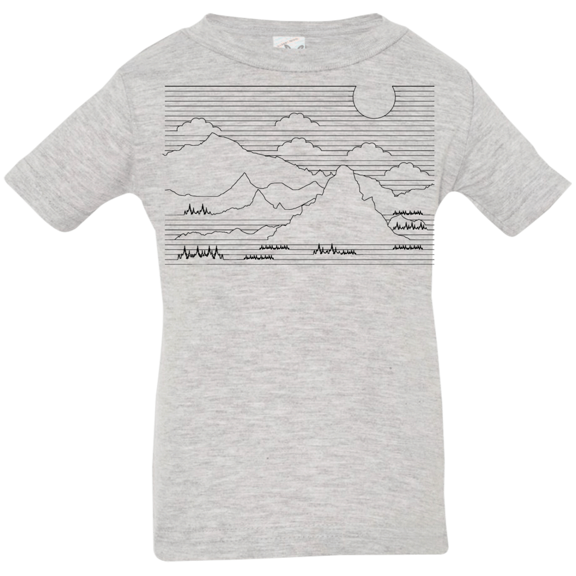 T-Shirts Heather Grey / 6 Months Mountain Line Art Infant Premium T-Shirt