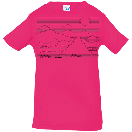 T-Shirts Hot Pink / 6 Months Mountain Line Art Infant Premium T-Shirt