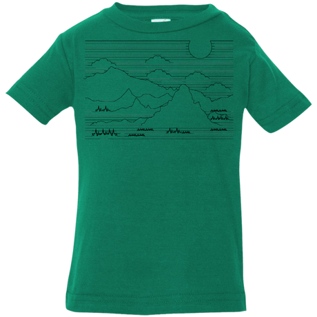 T-Shirts Kelly / 6 Months Mountain Line Art Infant Premium T-Shirt