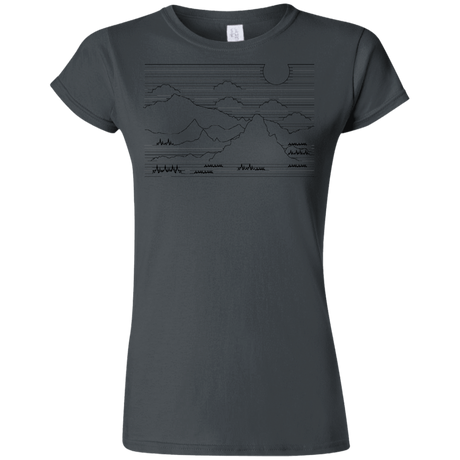 T-Shirts Charcoal / S Mountain Line Art Junior Slimmer-Fit T-Shirt