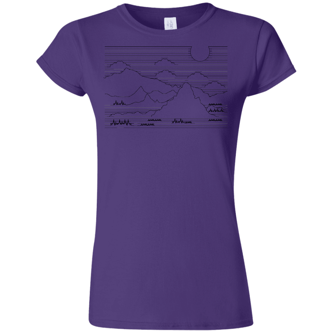 T-Shirts Purple / S Mountain Line Art Junior Slimmer-Fit T-Shirt