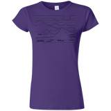 T-Shirts Purple / S Mountain Line Art Junior Slimmer-Fit T-Shirt