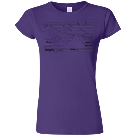 T-Shirts Purple / S Mountain Line Art Junior Slimmer-Fit T-Shirt