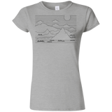 T-Shirts Sport Grey / S Mountain Line Art Junior Slimmer-Fit T-Shirt