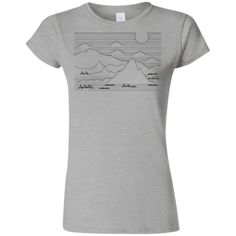 T-Shirts Sport Grey / S Mountain Line Art Junior Slimmer-Fit T-Shirt