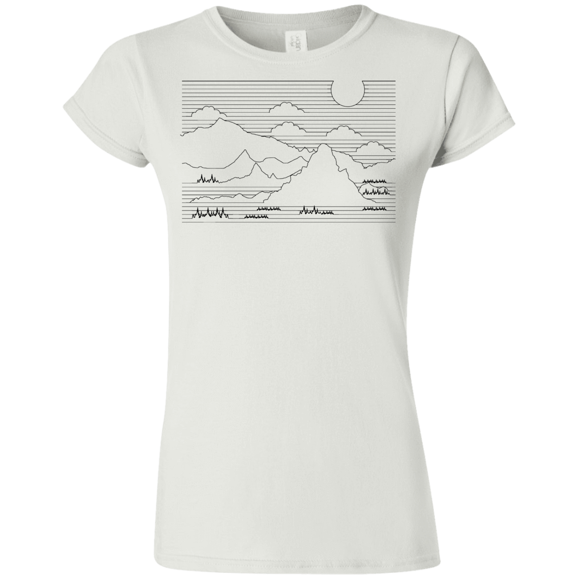 T-Shirts White / S Mountain Line Art Junior Slimmer-Fit T-Shirt