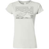 T-Shirts White / S Mountain Line Art Junior Slimmer-Fit T-Shirt