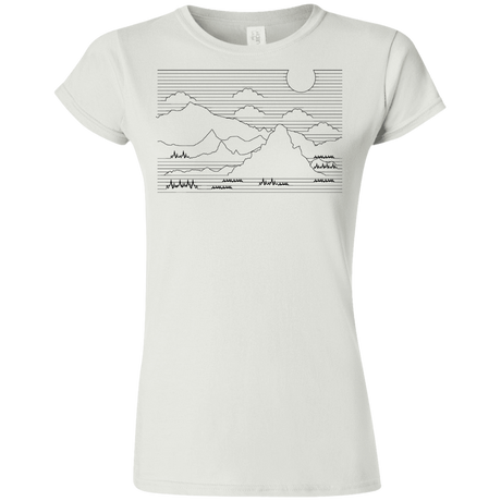 T-Shirts White / S Mountain Line Art Junior Slimmer-Fit T-Shirt