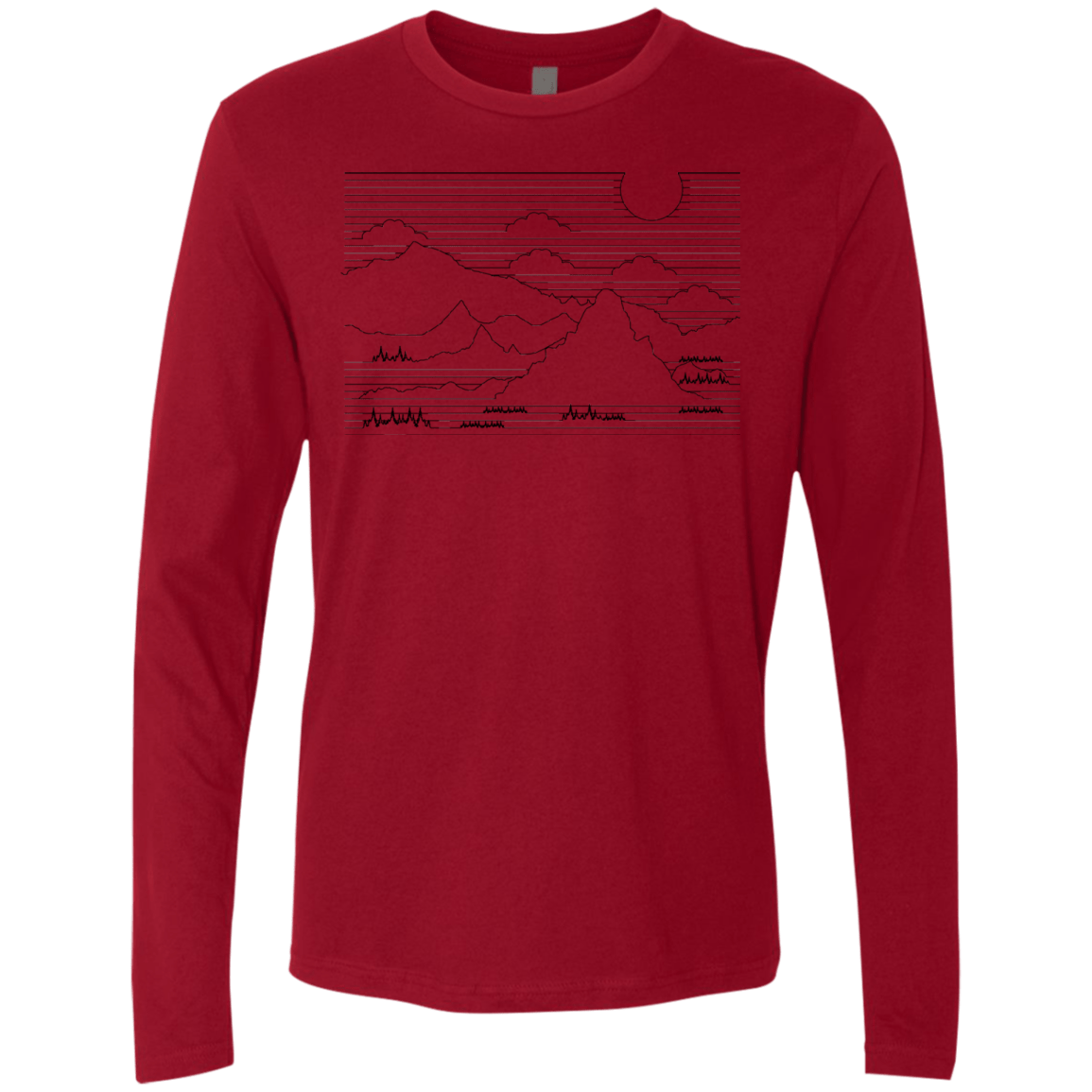 Mountain Line Art Men's Premium Long Sleeve