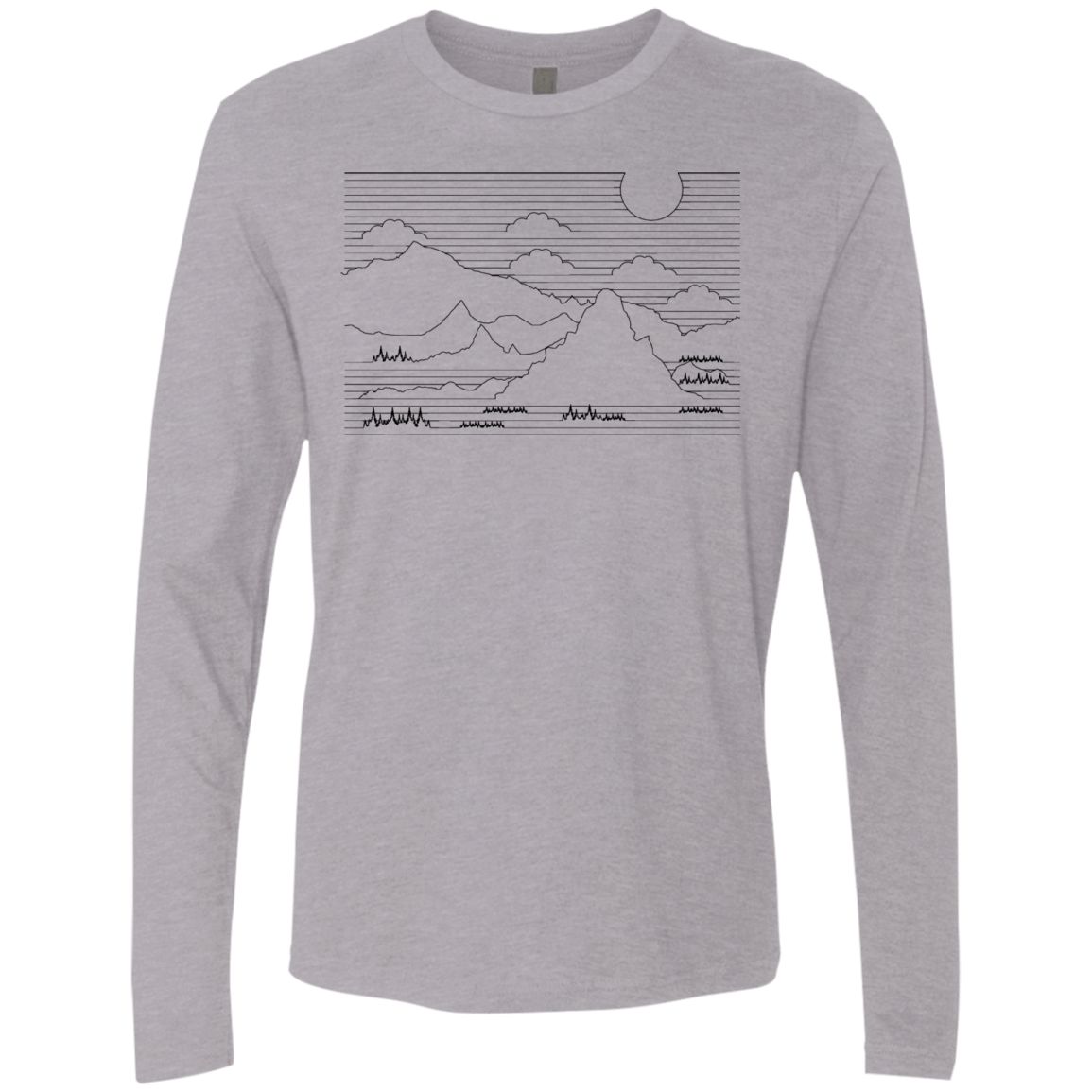 Mountain Line Art Men's Premium Long Sleeve