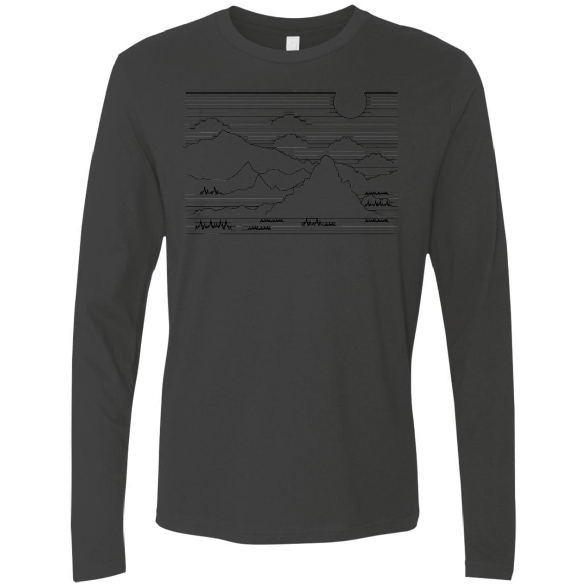 Mountain Line Art Men's Premium Long Sleeve